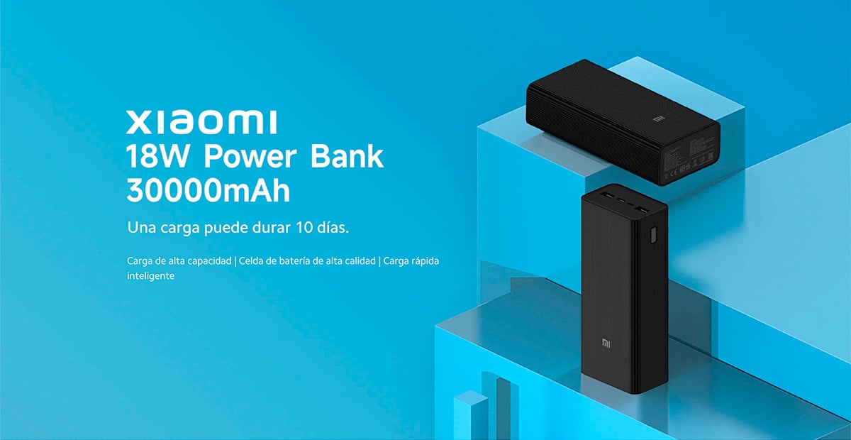 Batería portatil o Power bank Xiaomi 30000mAh 18W